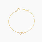 Dainty Interlocking Double Heart Bracelet
