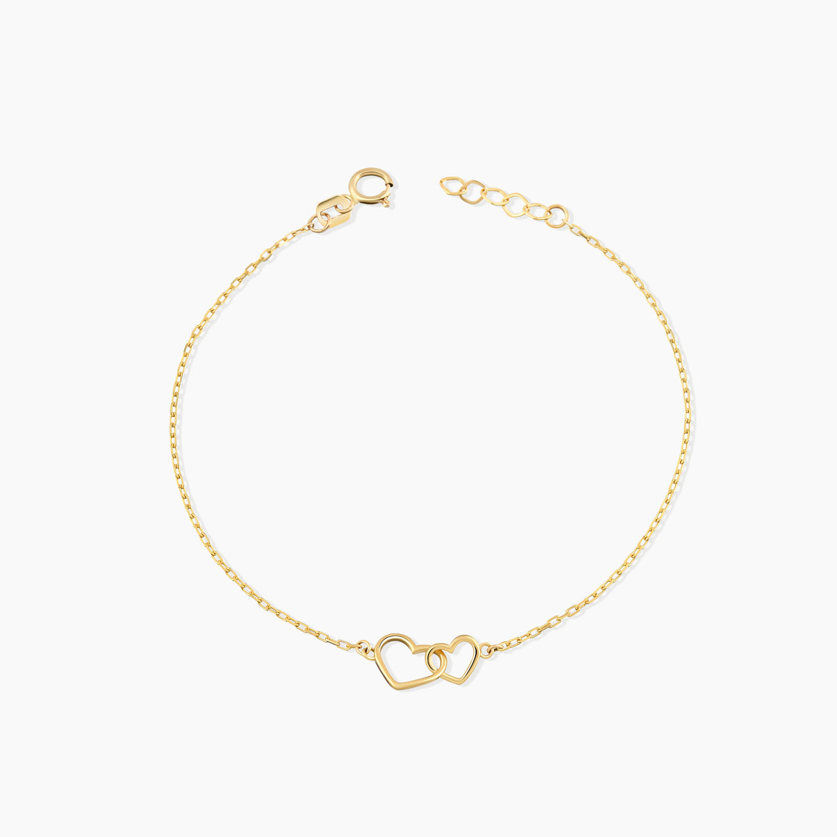 Dainty Interlocking Double Heart Bracelet