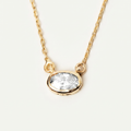 Oval Birthstone Necklace