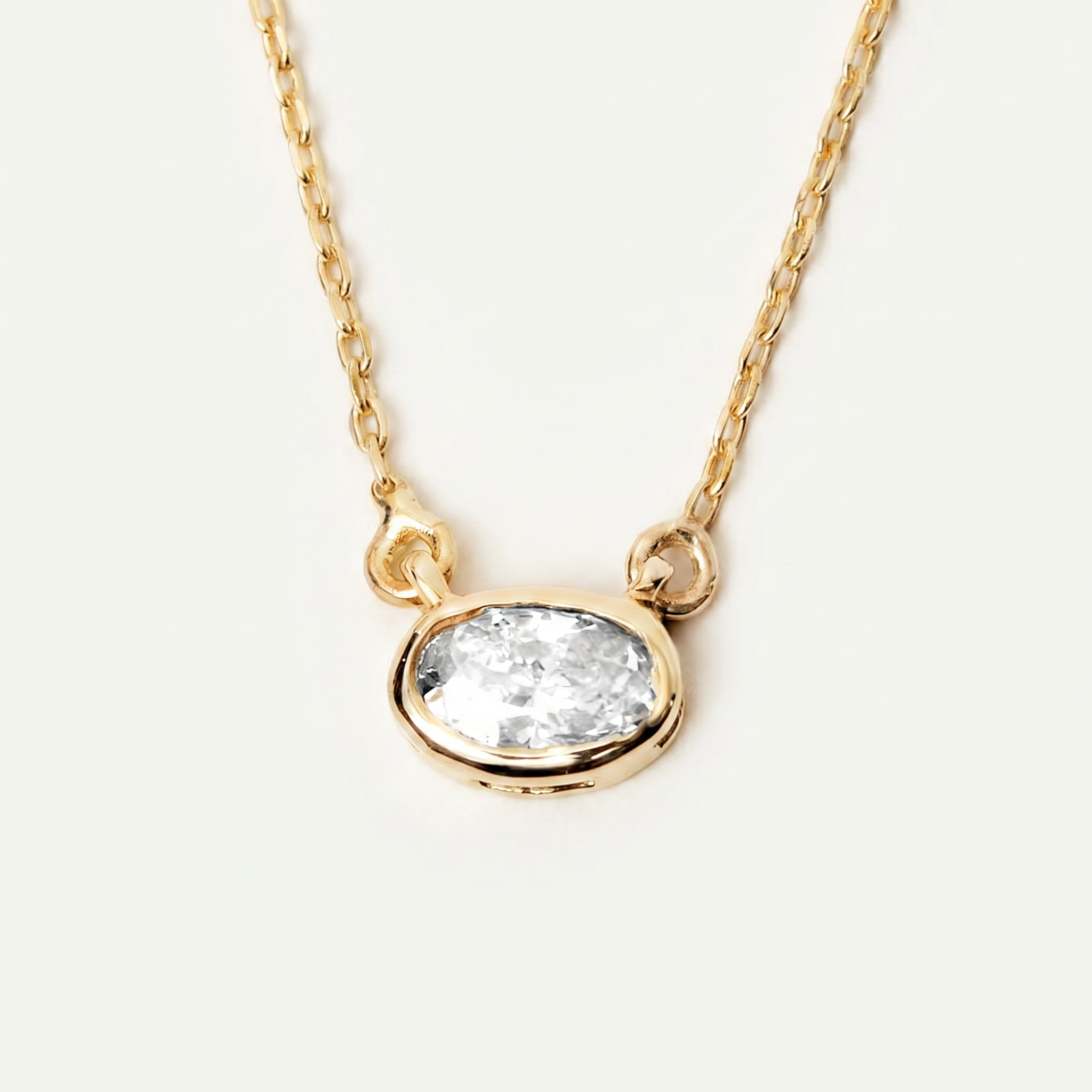 Oval Birthstone Necklace