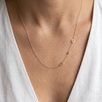 Personalized Sideways Initial Necklace with Birthstone