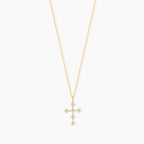 Dainty Small Diamond Cross Pendant Necklace