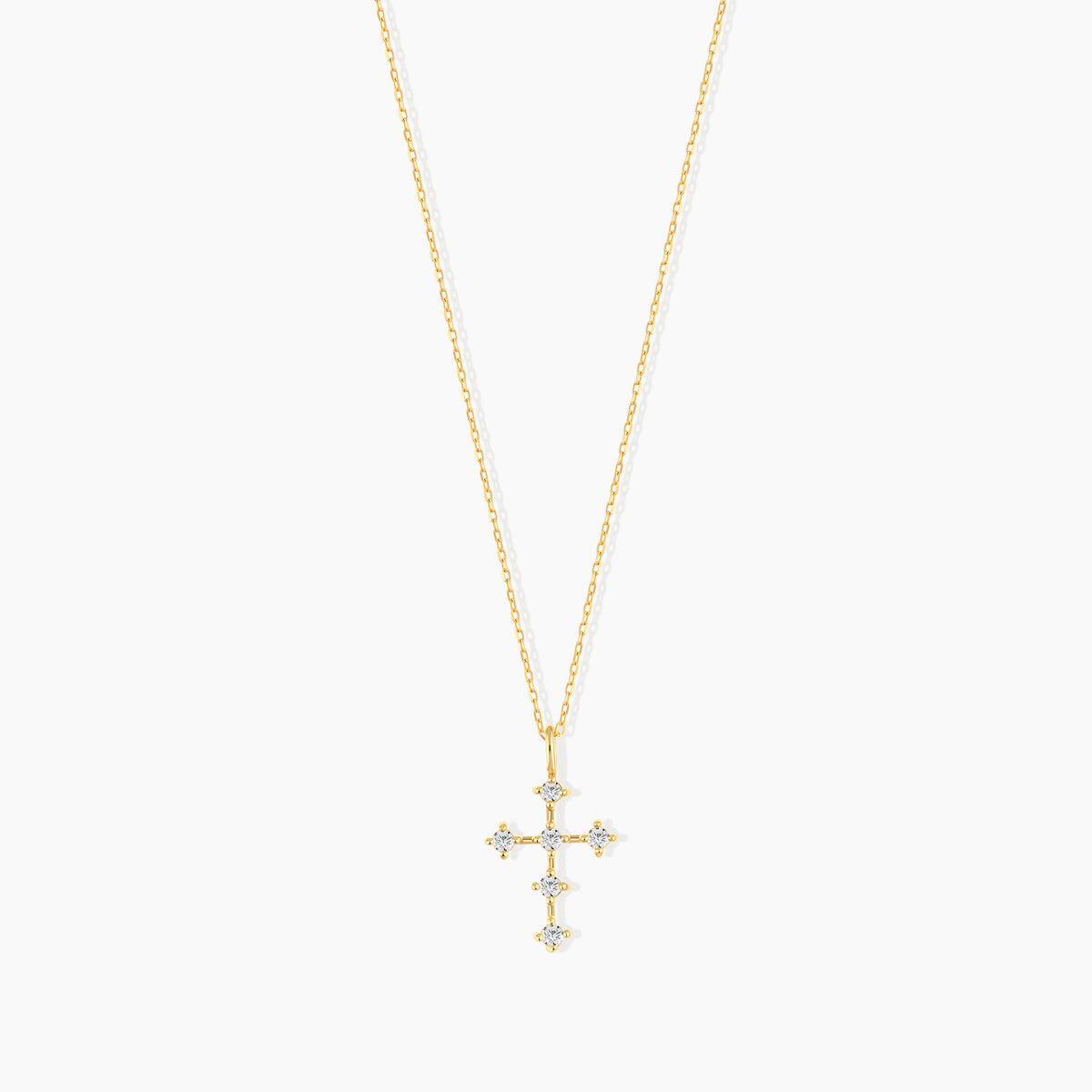 Dainty Small Diamond Cross Pendant Necklace