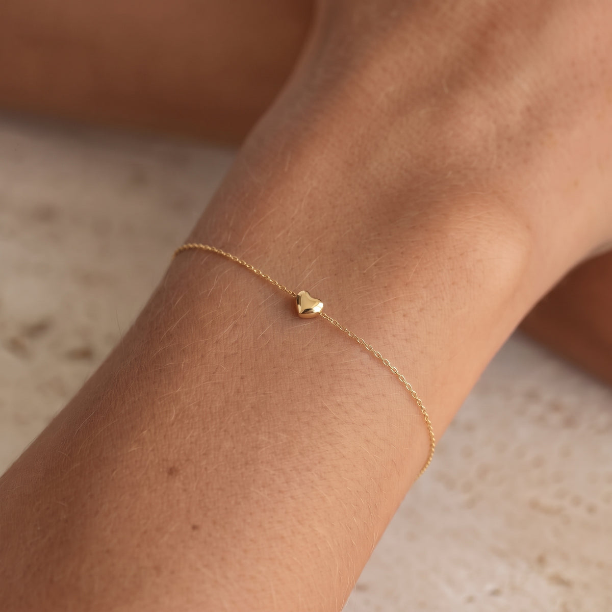 Dainty Puffy Heart Bracelet