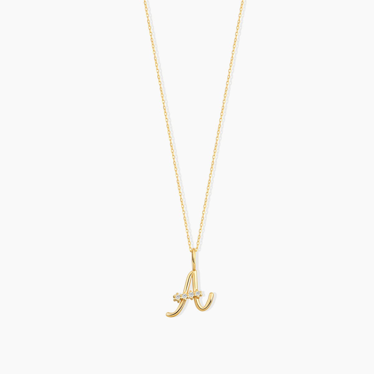 Diamond Cursive Initial Necklace