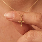 Budded Cross Charm Pendant
