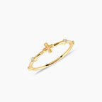 Diamond Dainty Cross Ring