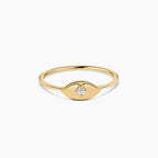 Dainty Diamond Evil Eye Signet Ring