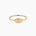 Dainty Diamond Evil Eye Signet Ring