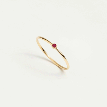 Birthstone Solitaire Stacking Ring