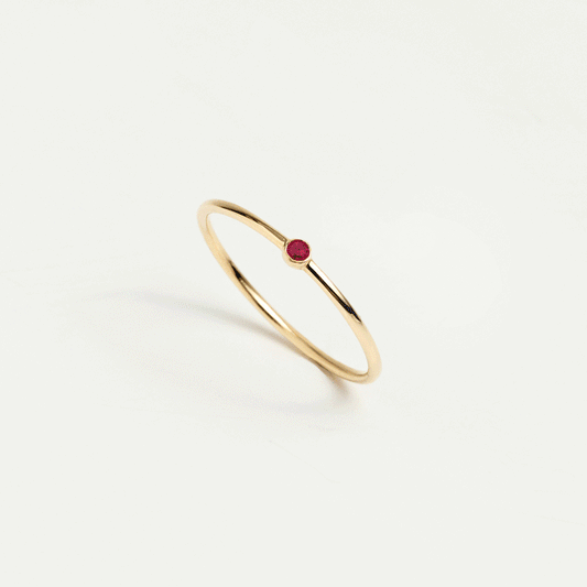 Birthstone Solitaire Stacking Ring