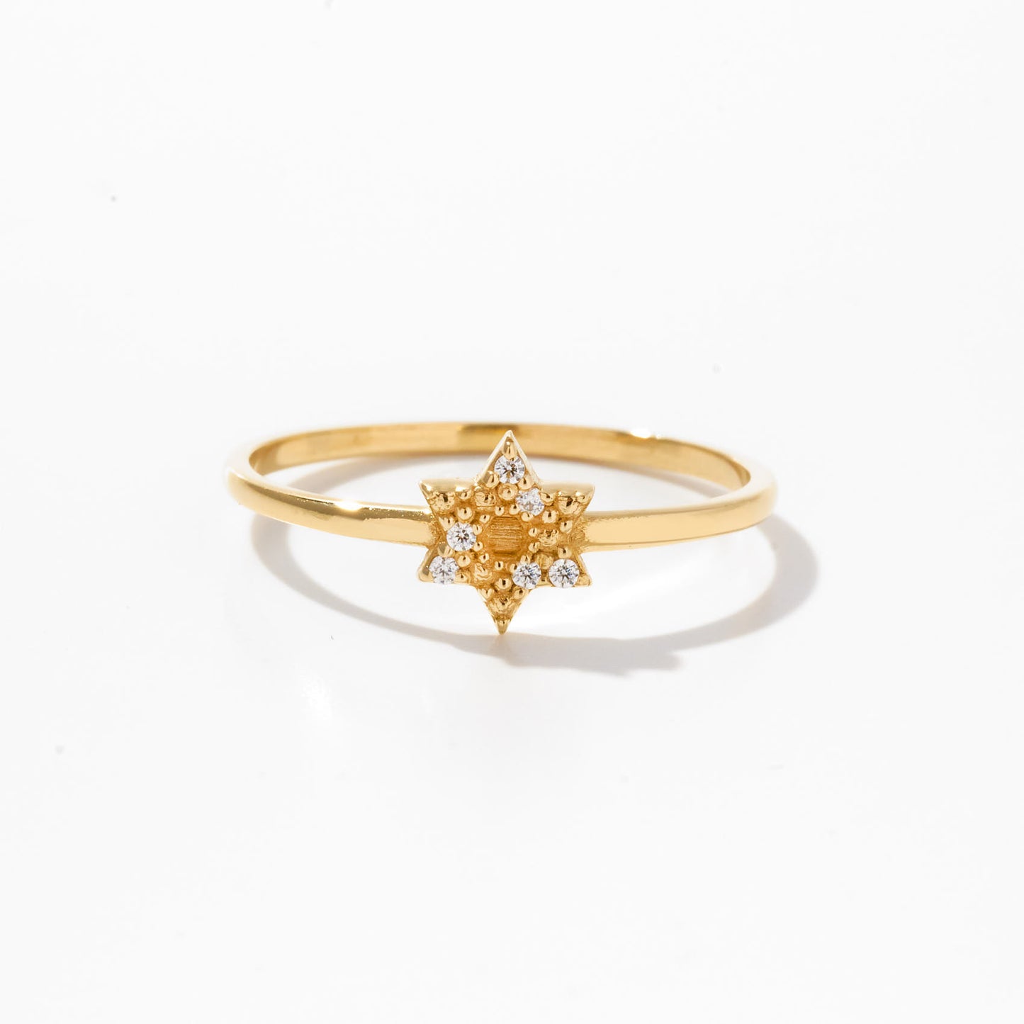 Diamond Star of David Ring in 14k Solid Gold