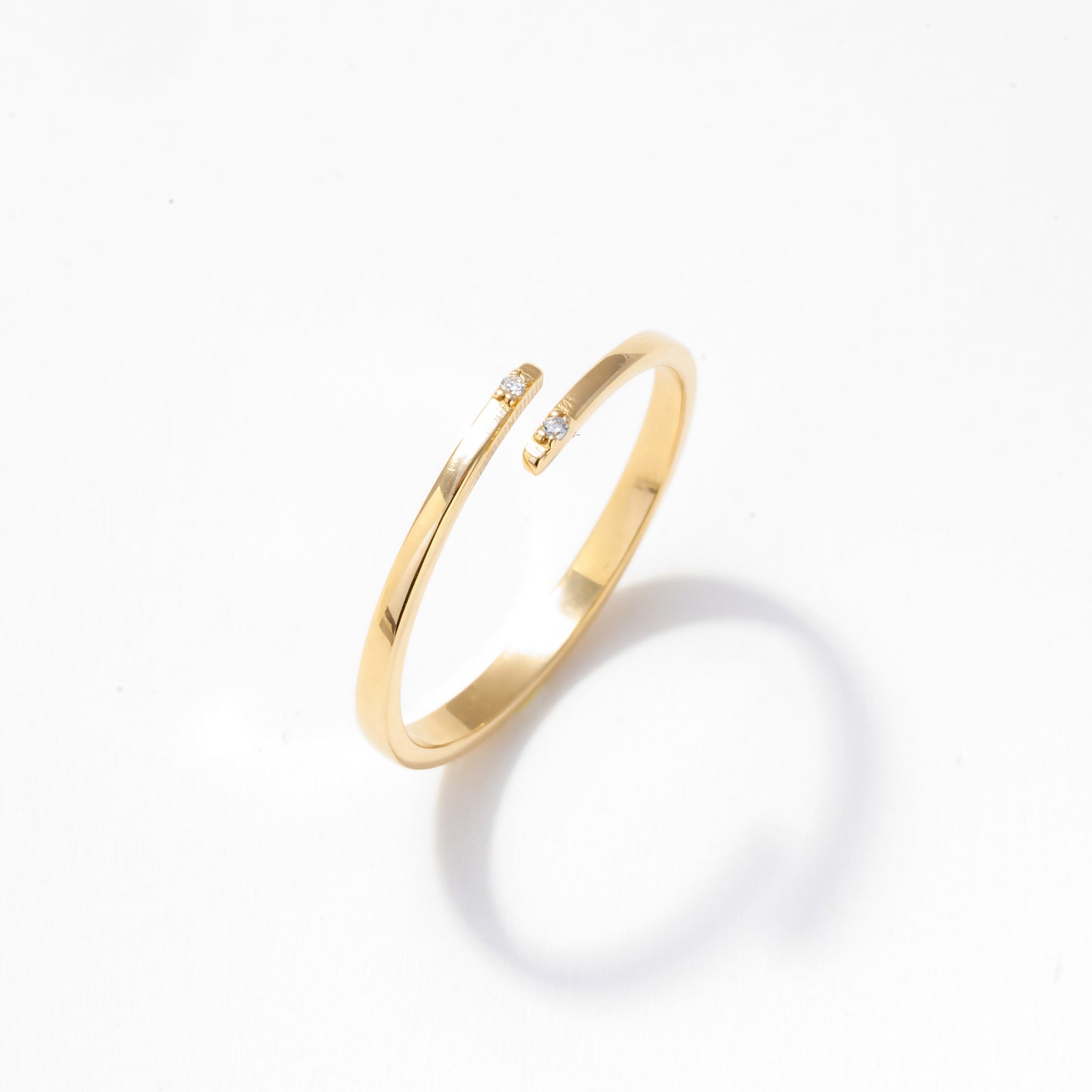 Diamond Open Bypass Ring in 14k Solid Gold