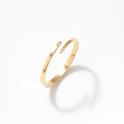 Diamond Open Bypass Ring in 14k Solid Gold