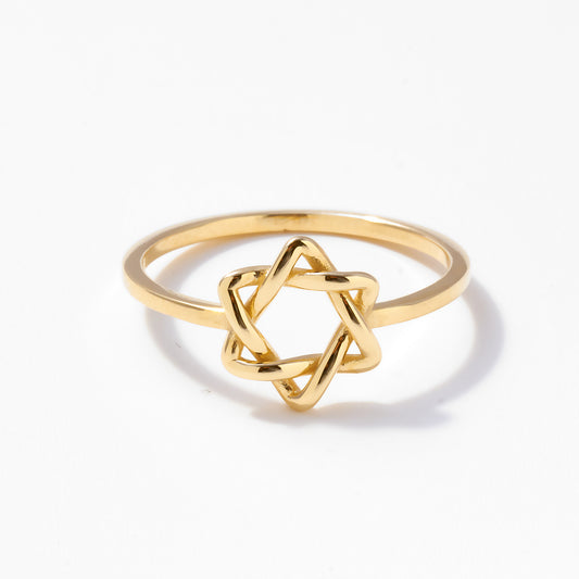 Infinity Star of David Ring in 14k Solid Gold