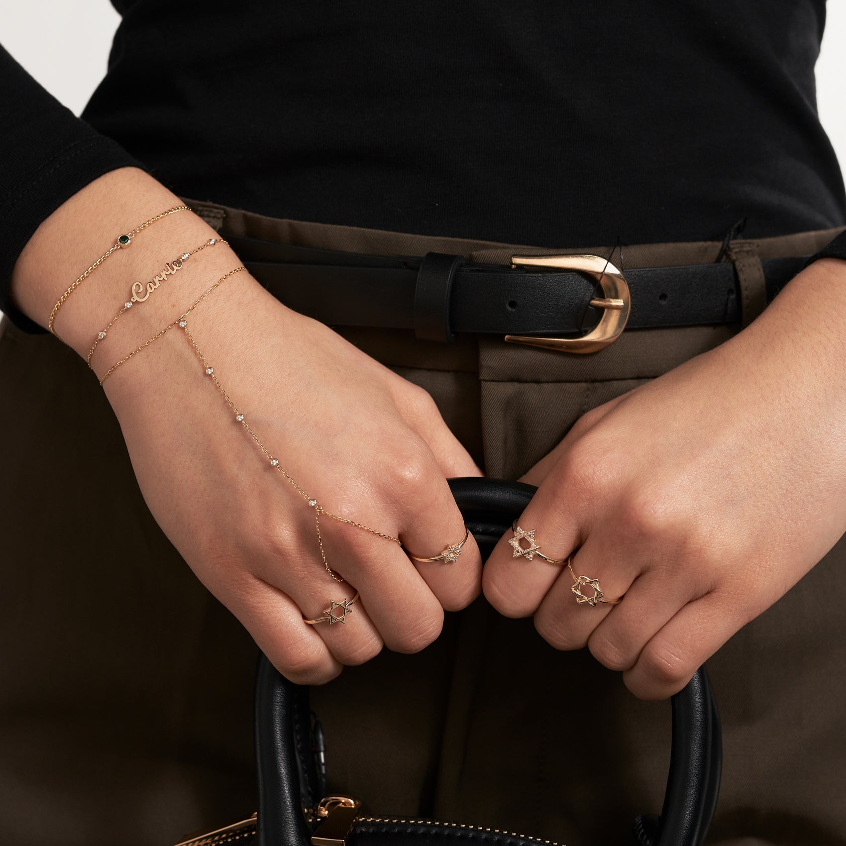 Diamond Star of David Ring