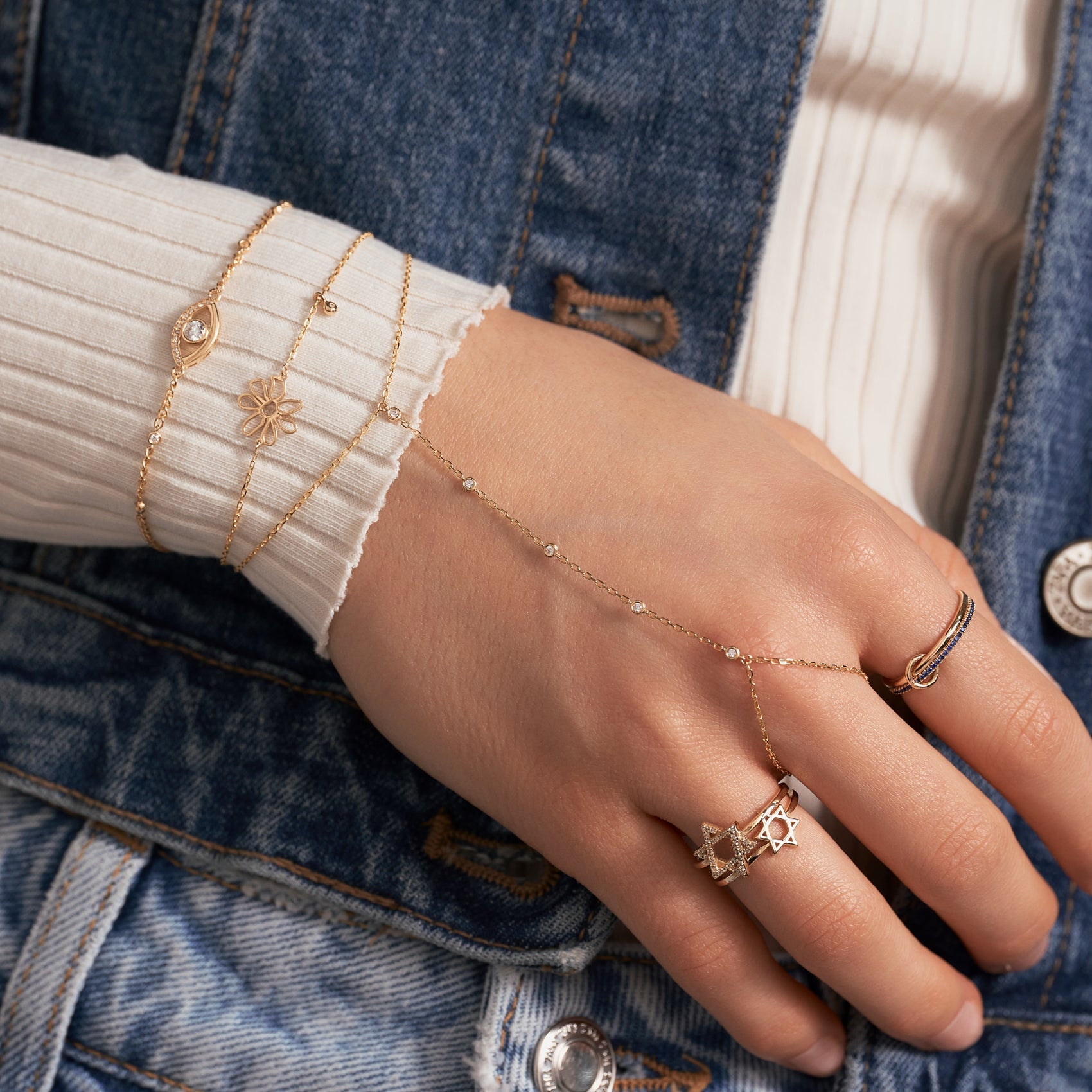 Diamond Star of David Ring