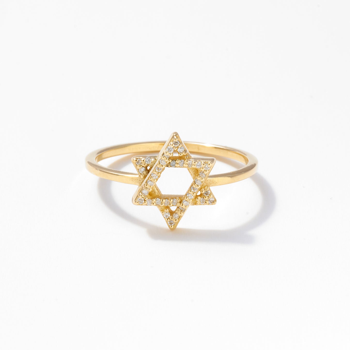 Diamond Star of David Ring in 14k Solid Gold