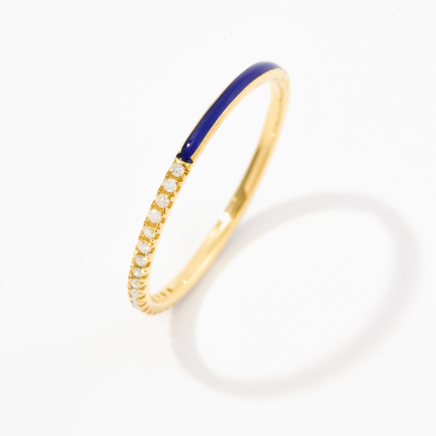 Diamond & Blue Enamel Ring