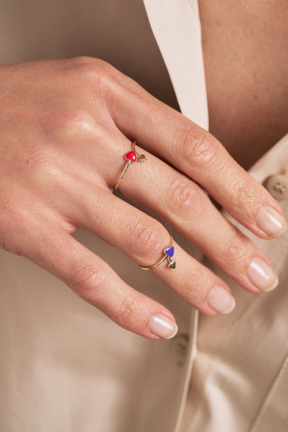 Enamel Heart Ring