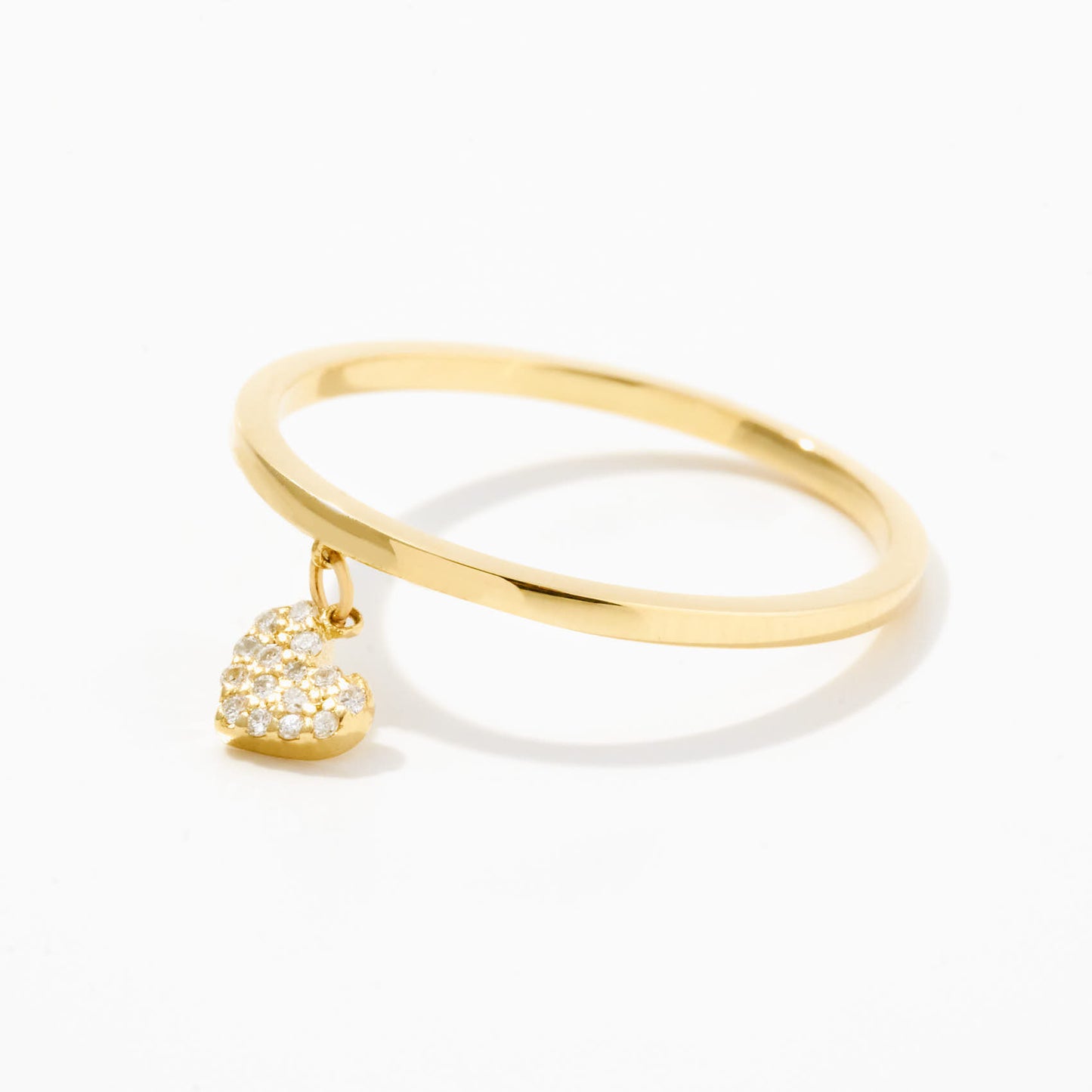 Diamond Heart Charm Ring