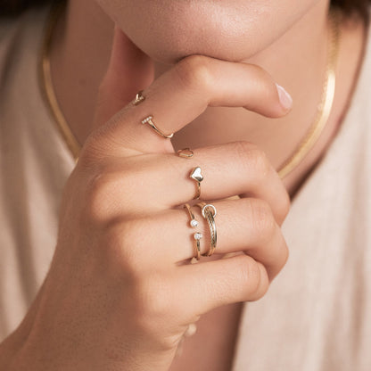 Open Ring with Diamond Bars