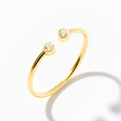 Twin Diamond Open Ring