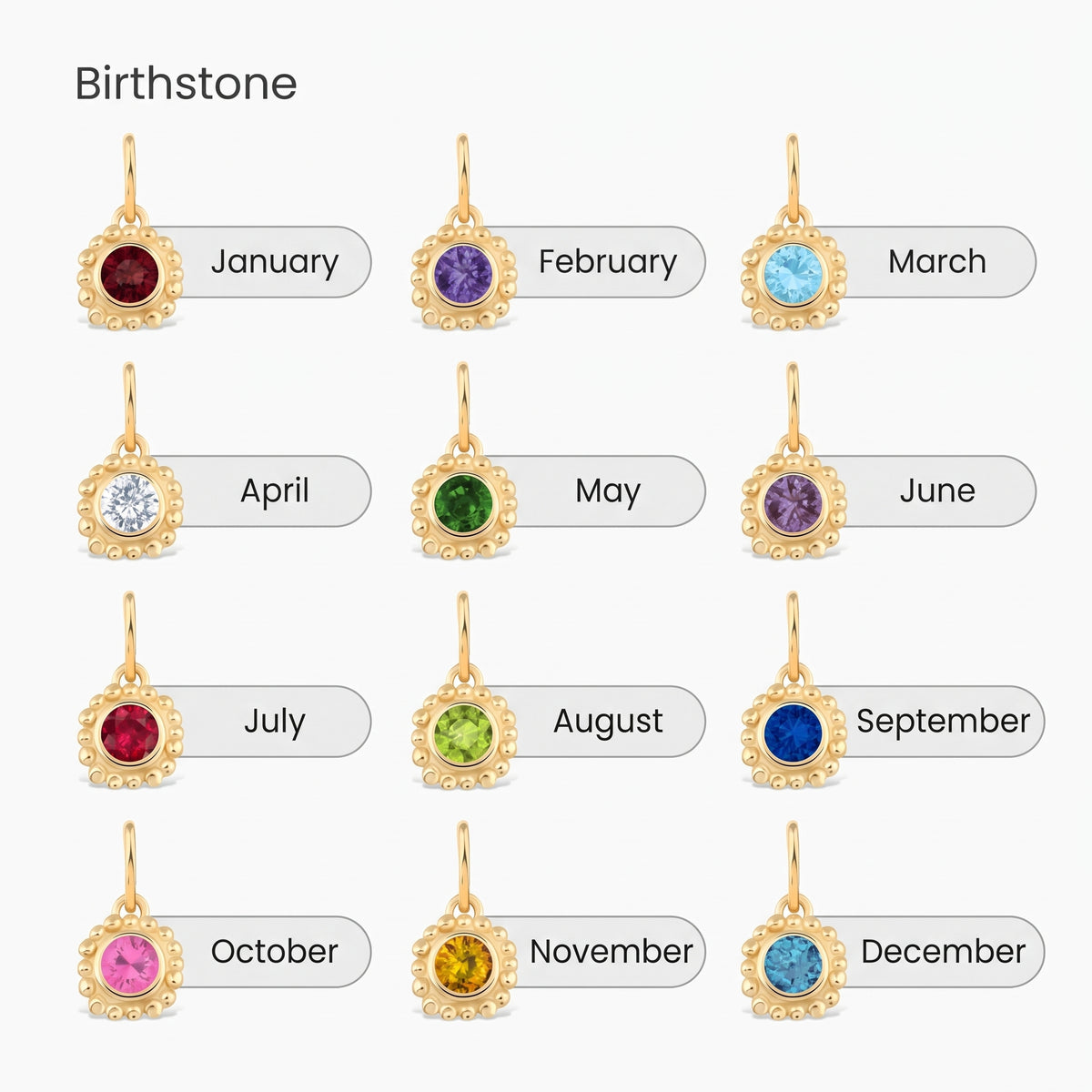 Beaded Birthstone Pendant