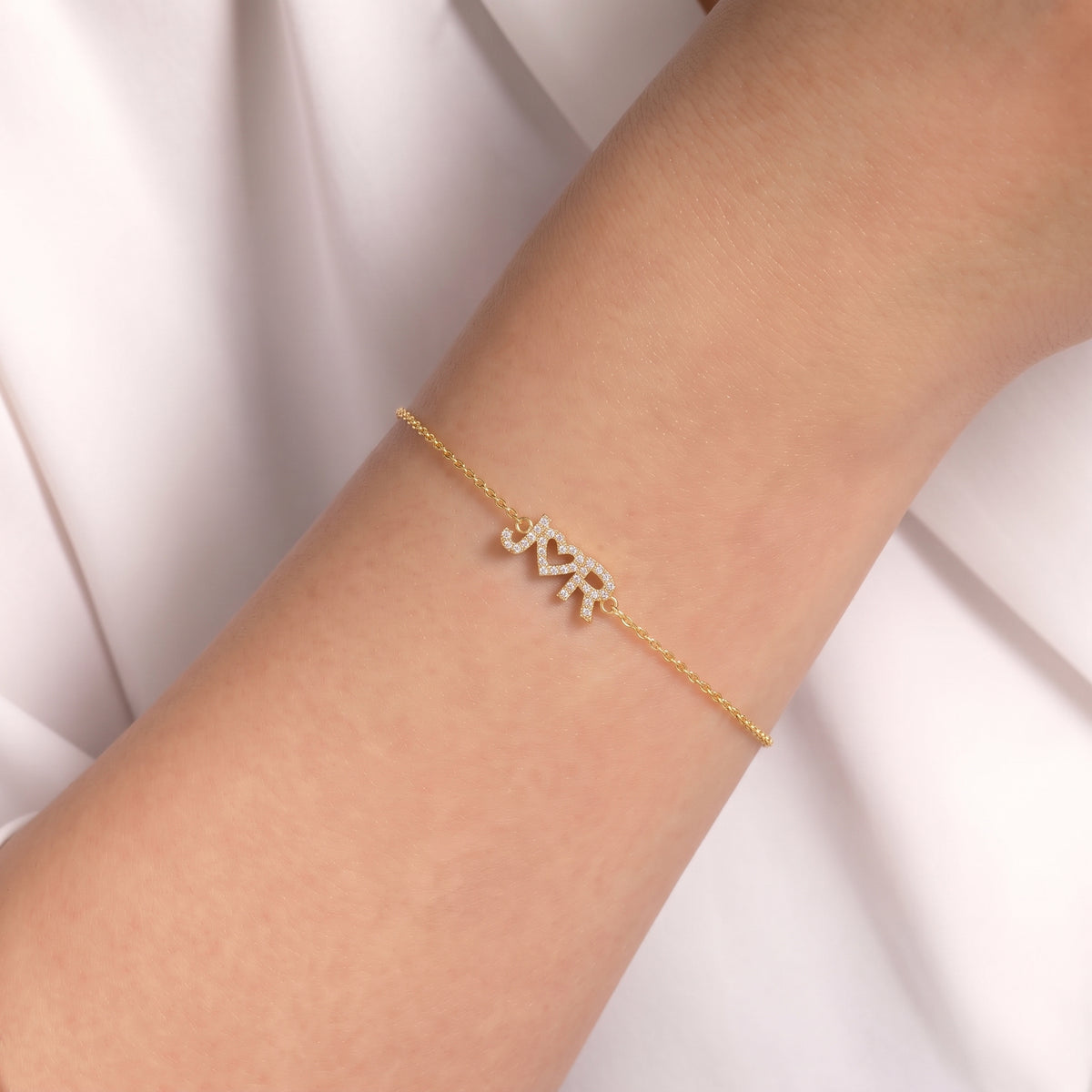 Diamond Couple Initial Bracelet