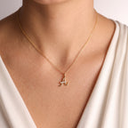 Diamond Cursive Initial Necklace