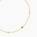 Diamond Station Bracelet with Birthstone