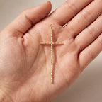 Diamond Cut Thin Cross Pendant