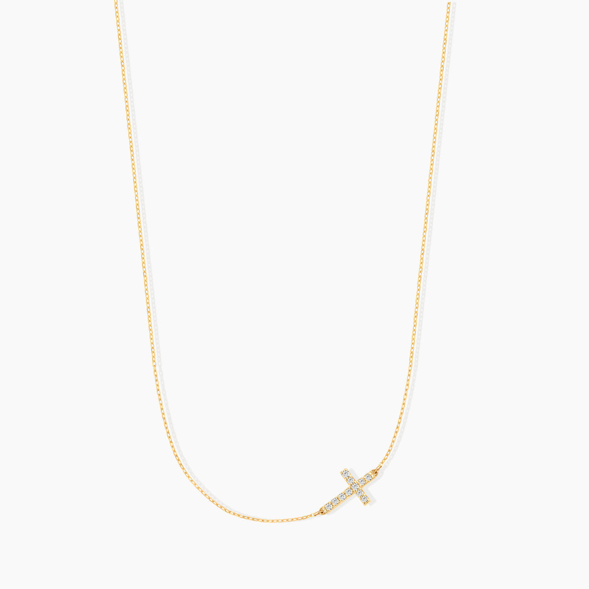 Diamond Sideways Cross Necklace