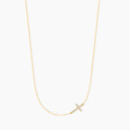Diamond Sideways Cross Necklace