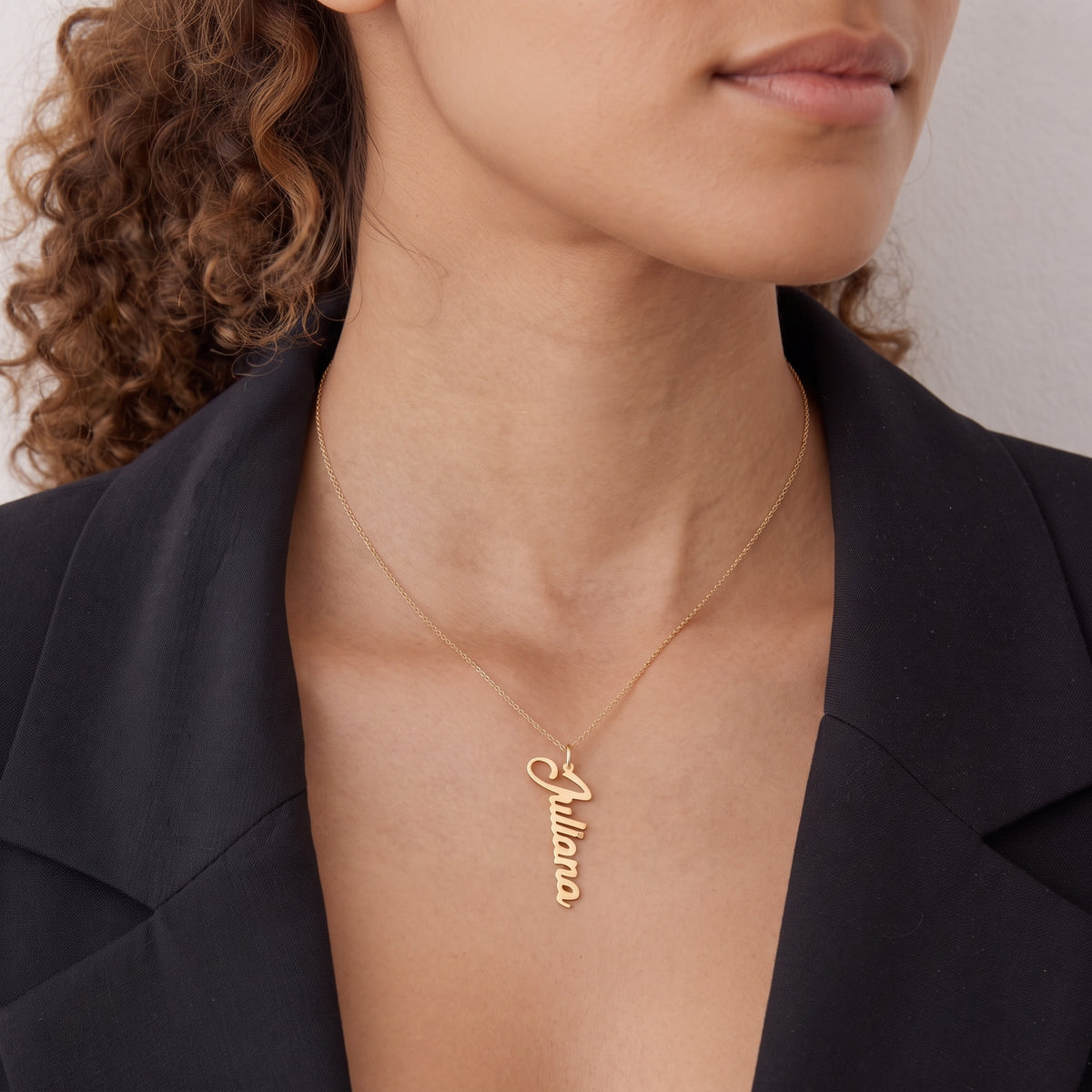 Vertical Script Name Pendant