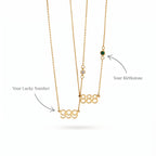 Personalized Custom Number Necklace with Birthstone