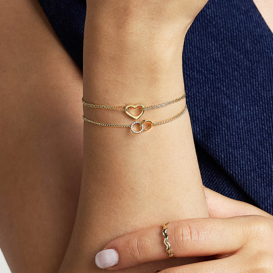 Double Chain Heart Bracelet