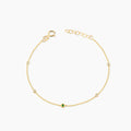 Diamond Station Bracelet with Birthstone