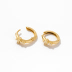 Mini Diamond Cross Hoop Earrings