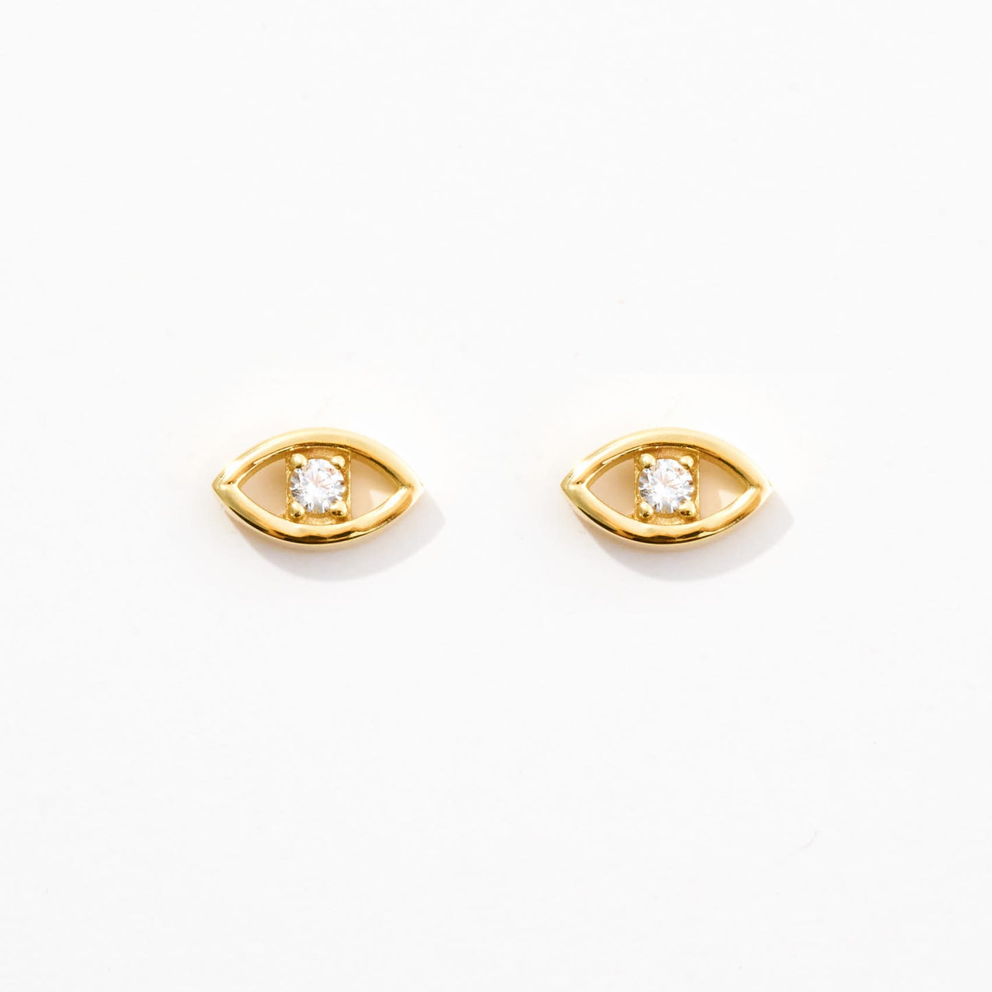 Diamond Evil Eye Stud Earrings