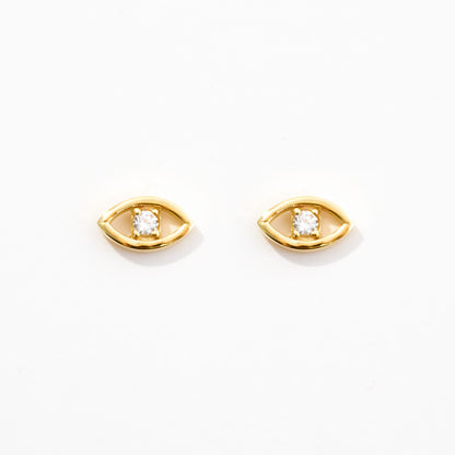 Diamond Evil Eye Stud Earrings