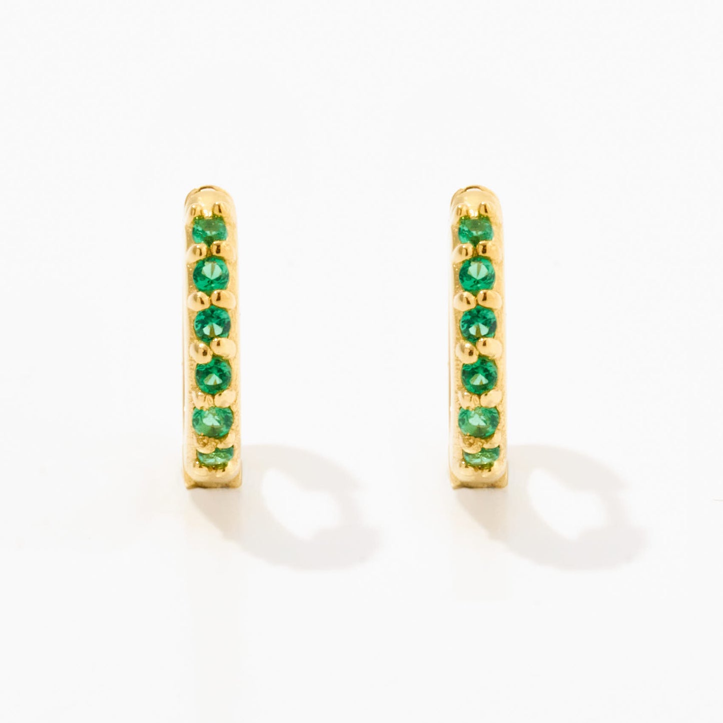 Emerald Hoop Earrings