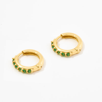 Emerald Hoop Earrings