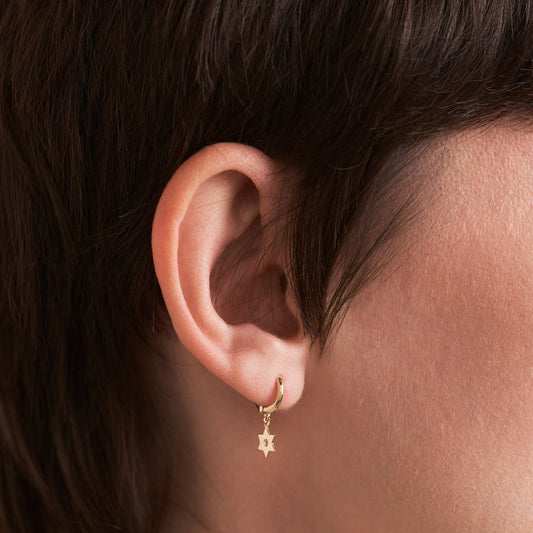 Star of David Dangle and Hoop Earrings