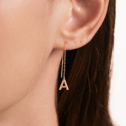 Initial Threader Earrings