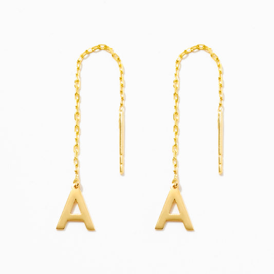 Initial Threader Earrings