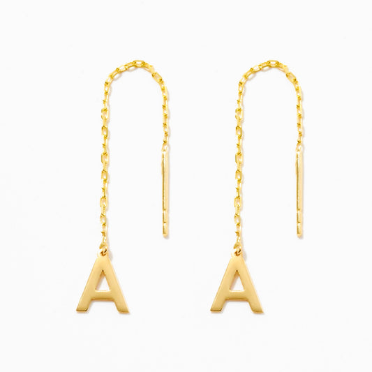 Initial Threader Earrings