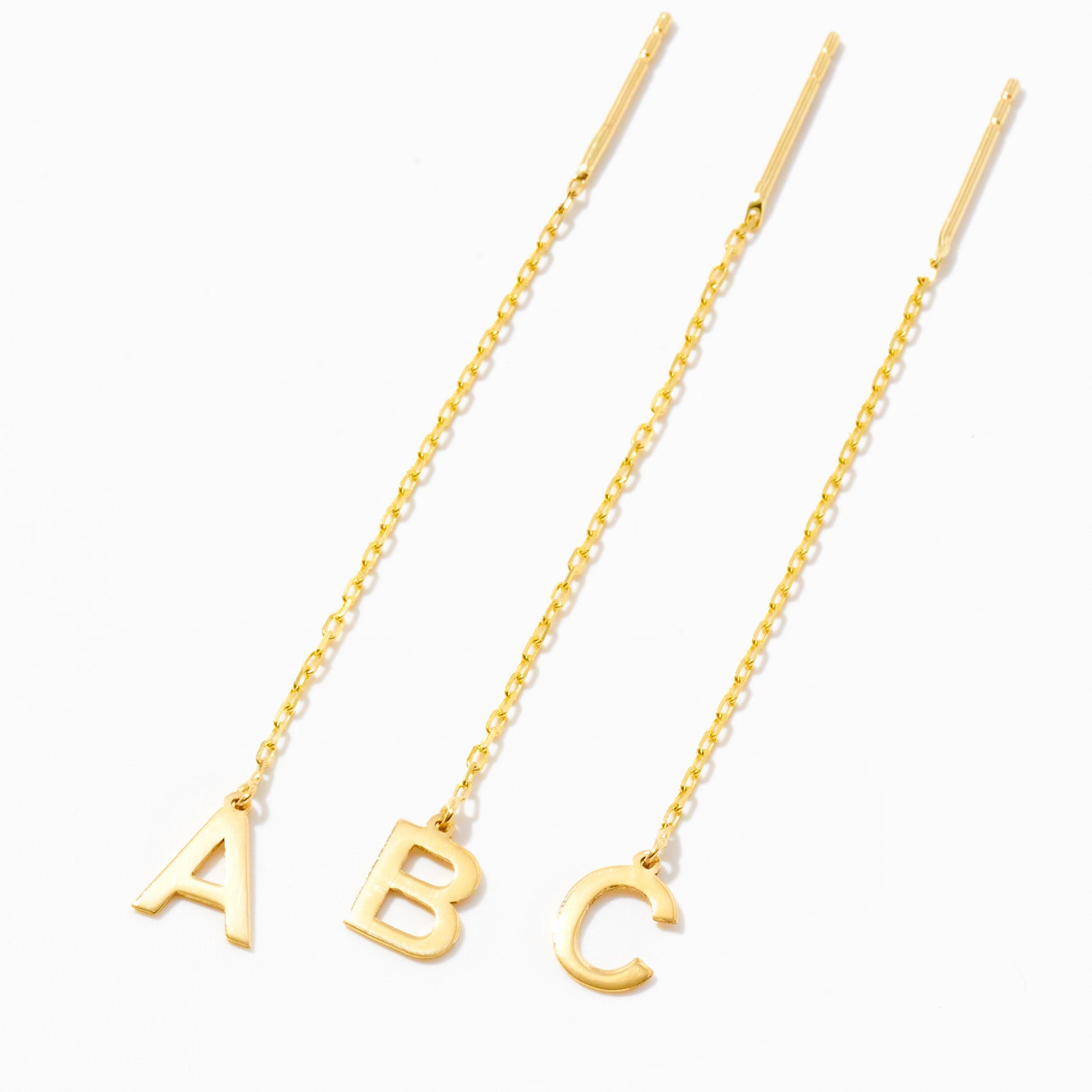 Initial Threader Earrings