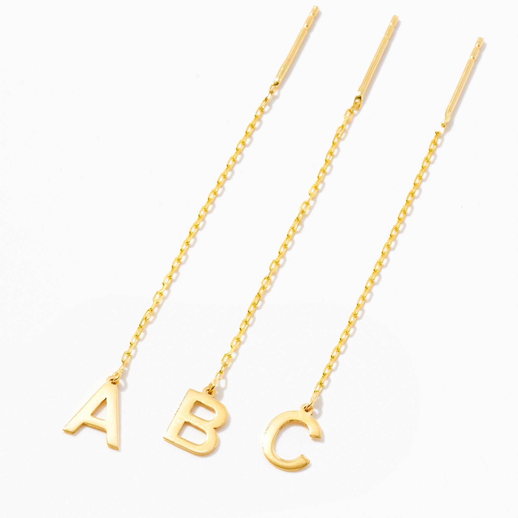 Initial Threader Earrings