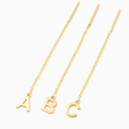 Initial Threader Earrings